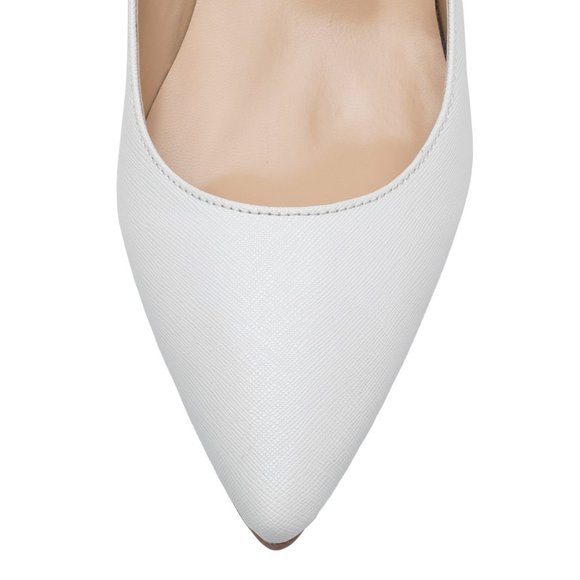 Petit Cadeau Lavinia - Sexy Slip on Pumps with 4" Heels. White La Croisee. NEW! - Picture 4 of 7